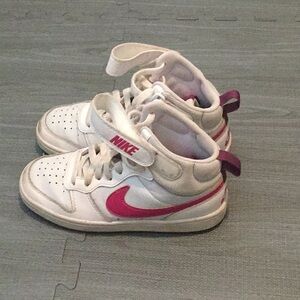 Nike Kids White and Pink Sneakers